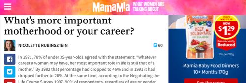 Mamamia - What’s more important motherhood or your career?